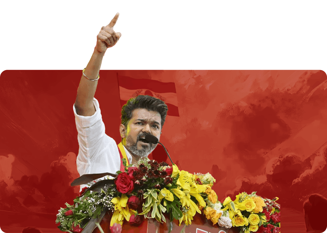 Vijay addressing the crowd